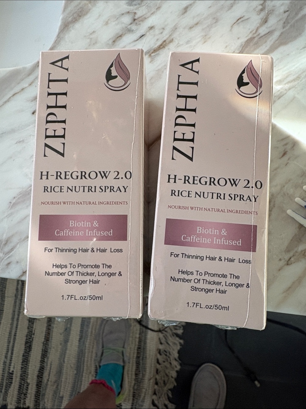 Zephta for hair H- REGROW Rice Nutri Spray 1.7 oz. Lot of 2 - Picture 3 of 4